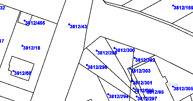 Parcela st. 3812/298 v KÚ Příbram, Katastrální mapa