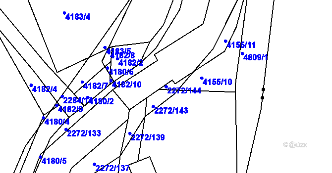 Parcela st. 2272/144 v KÚ Příbram, Katastrální mapa