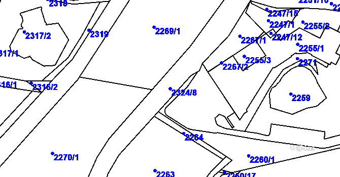 Parcela st. 2324/8 v KÚ Příbram, Katastrální mapa