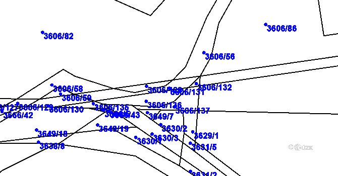 Parcela st. 3606/131 v KÚ Příbram, Katastrální mapa