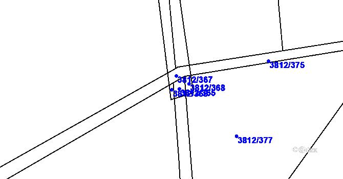 Parcela st. 3812/366 v KÚ Příbram, Katastrální mapa