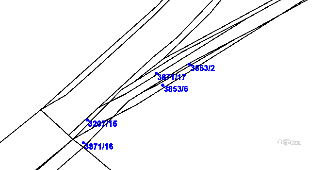 Parcela st. 3853/6 v KÚ Příbram, Katastrální mapa