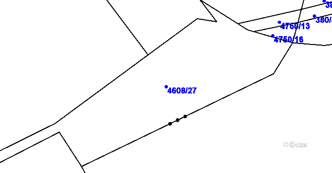 Parcela st. 4608/27 v KÚ Příbram, Katastrální mapa