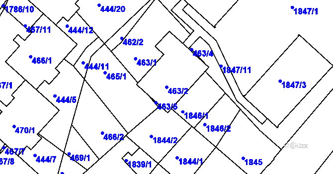 Parcela st. 463/2 v KÚ Příbram, Katastrální mapa