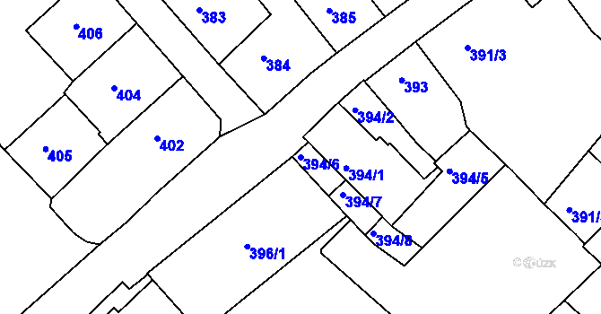 Parcela st. 394/6 v KÚ Příbram, Katastrální mapa
