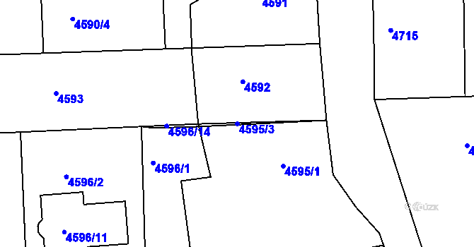 Parcela st. 4595/3 v KÚ Příbram, Katastrální mapa