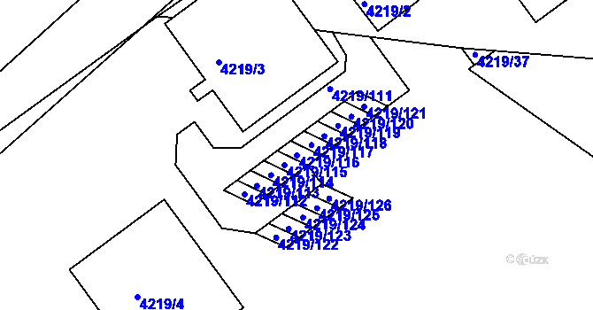 Parcela st. 4219/116 v KÚ Příbram, Katastrální mapa