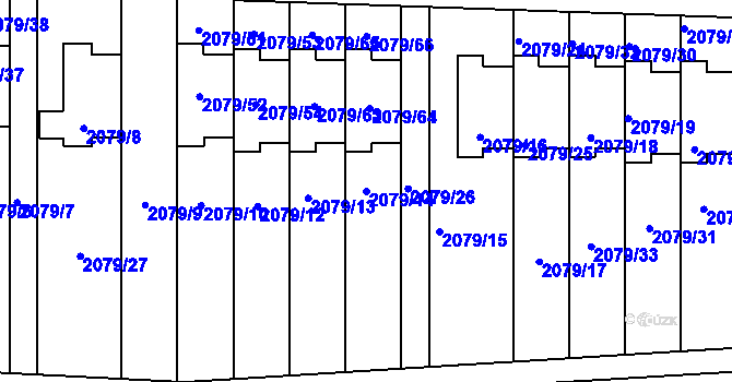 Parcela st. 2079/14 v KÚ Příbram, Katastrální mapa