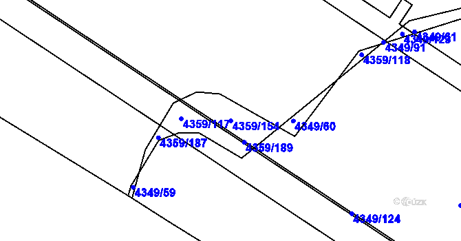 Parcela st. 4359/154 v KÚ Příbram, Katastrální mapa