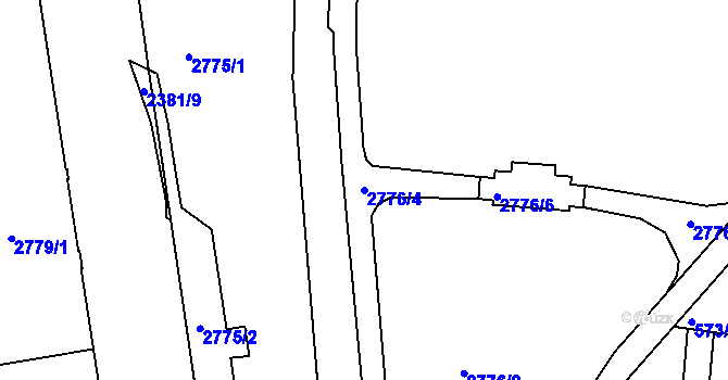 Parcela st. 2776/4 v KÚ Příbram, Katastrální mapa