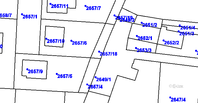 Parcela st. 2657/18 v KÚ Příbram, Katastrální mapa