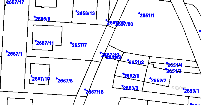 Parcela st. 2657/19 v KÚ Příbram, Katastrální mapa