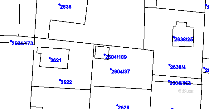 Parcela st. 2604/189 v KÚ Příbram, Katastrální mapa