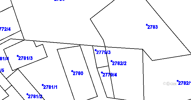 Parcela st. 2779/3 v KÚ Příbram, Katastrální mapa