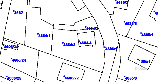Parcela st. 4684/4 v KÚ Příbram, Katastrální mapa