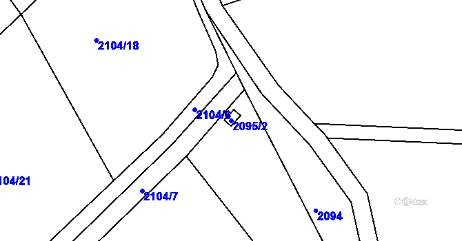 Parcela st. 2095/2 v KÚ Příbram, Katastrální mapa