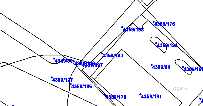 Parcela st. 4359/193 v KÚ Příbram, Katastrální mapa