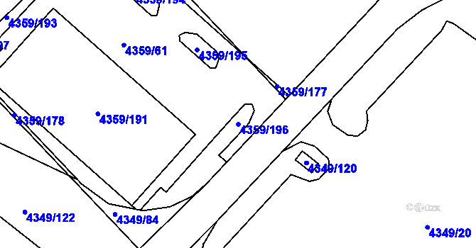 Parcela st. 4359/196 v KÚ Příbram, Katastrální mapa