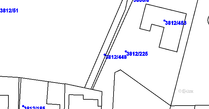Parcela st. 3812/448 v KÚ Příbram, Katastrální mapa