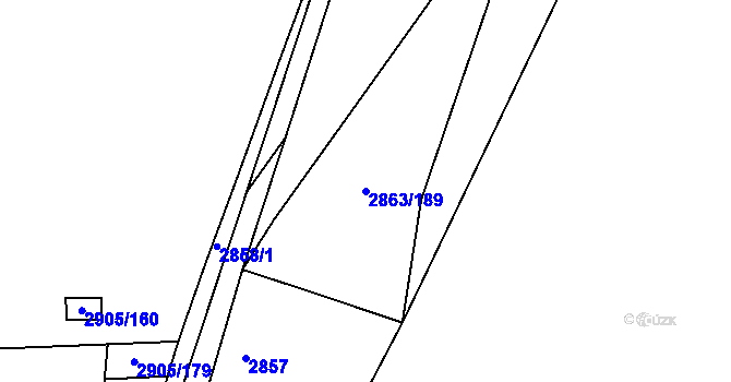 Parcela st. 2863/189 v KÚ Příbram, Katastrální mapa