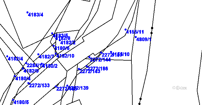 Parcela st. 2272/187 v KÚ Příbram, Katastrální mapa