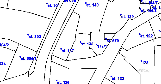 Parcela st. 138 v KÚ Březové Hory, Katastrální mapa