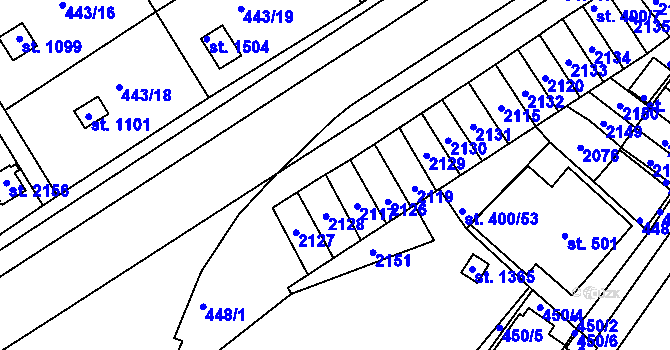 Parcela st. 400/18 v KÚ Březové Hory, Katastrální mapa