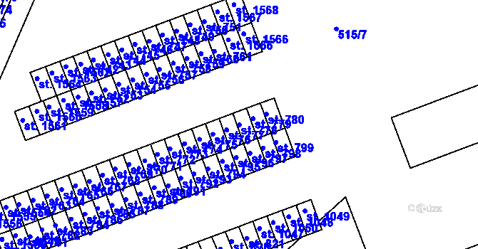 Parcela st. 778 v KÚ Březové Hory, Katastrální mapa