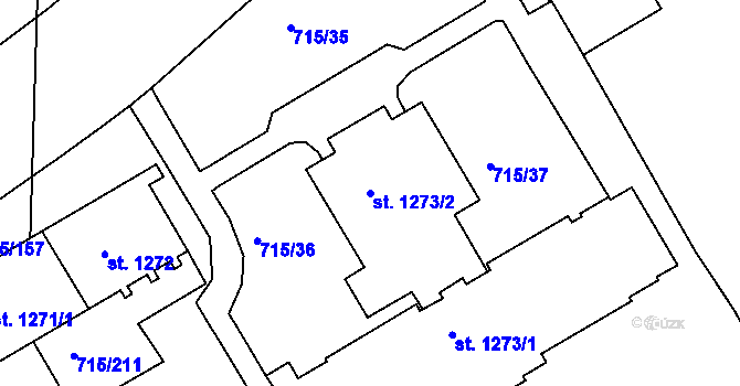 Parcela st. 1273/2 v KÚ Březové Hory, Katastrální mapa