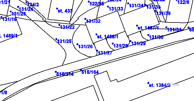 Parcela st. 131/27 v KÚ Březové Hory, Katastrální mapa