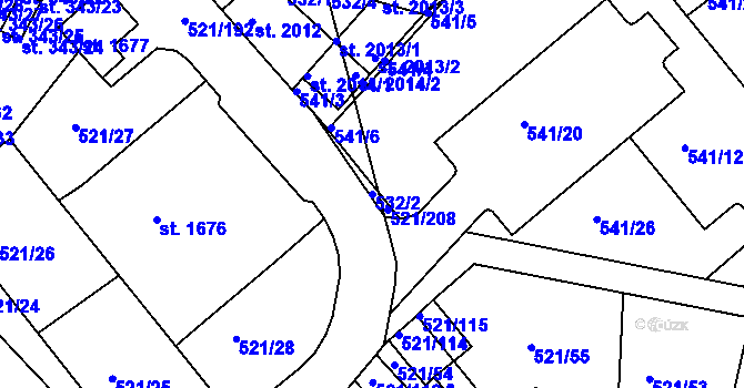 Parcela st. 532/2 v KÚ Březové Hory, Katastrální mapa