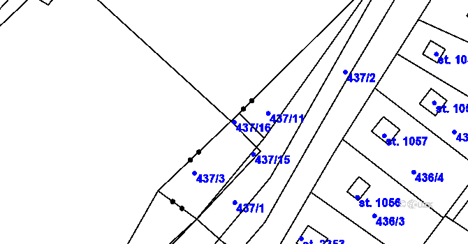 Parcela st. 437/16 v KÚ Březové Hory, Katastrální mapa
