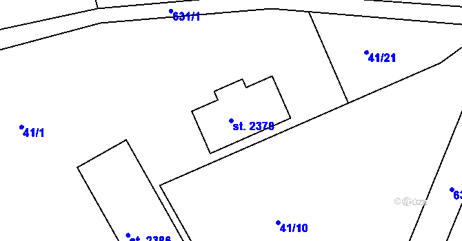 Parcela st. 2378 v KÚ Březové Hory, Katastrální mapa