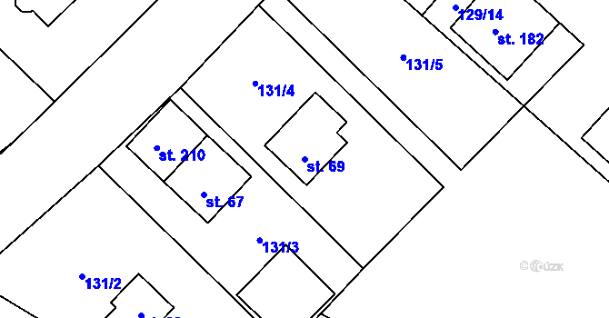 Parcela st. 69 v KÚ Zdaboř, Katastrální mapa