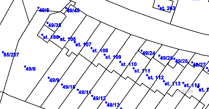 Parcela st. 109 v KÚ Zdaboř, Katastrální mapa