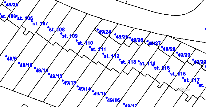 Parcela st. 112 v KÚ Zdaboř, Katastrální mapa
