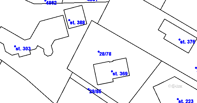 Parcela st. 28/78 v KÚ Zdaboř, Katastrální mapa