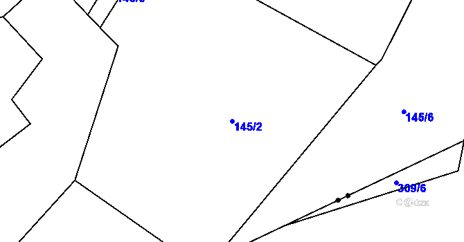 Parcela st. 145/2 v KÚ Zdaboř, Katastrální mapa