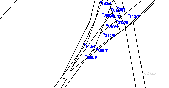 Parcela st. 143/4 v KÚ Zdaboř, Katastrální mapa