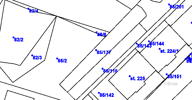 Parcela st. 85/137 v KÚ Zdaboř, Katastrální mapa
