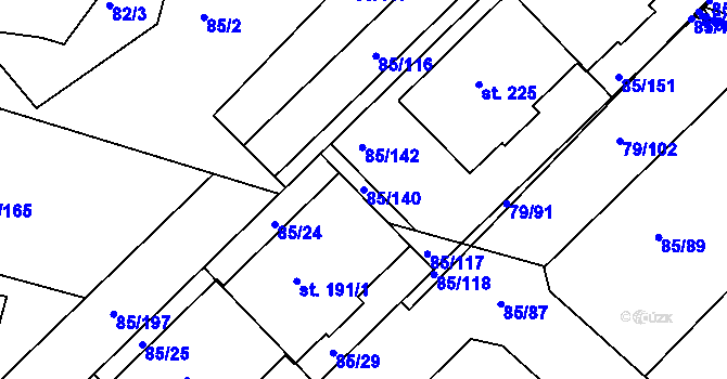 Parcela st. 85/140 v KÚ Zdaboř, Katastrální mapa