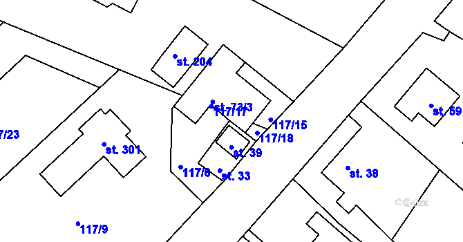 Parcela st. 73/2 v KÚ Zdaboř, Katastrální mapa