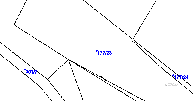 Parcela st. 177/23 v KÚ Zdaboř, Katastrální mapa