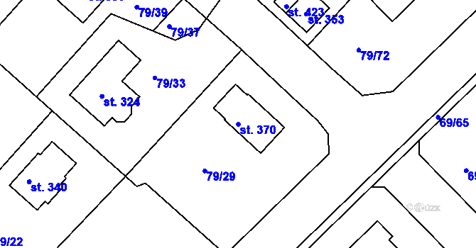 Parcela st. 370 v KÚ Zdaboř, Katastrální mapa