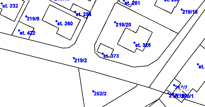 Parcela st. 373 v KÚ Zdaboř, Katastrální mapa