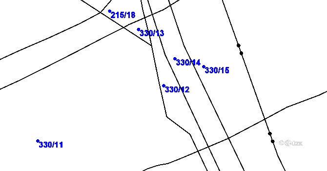 Parcela st. 330/12 v KÚ Zdaboř, Katastrální mapa