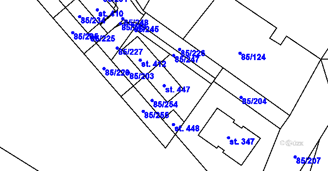 Parcela st. 447 v KÚ Zdaboř, Katastrální mapa