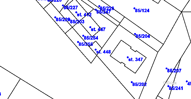Parcela st. 448 v KÚ Zdaboř, Katastrální mapa