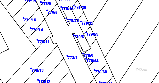 Parcela st. 778/4 v KÚ Příbram na Moravě, Katastrální mapa