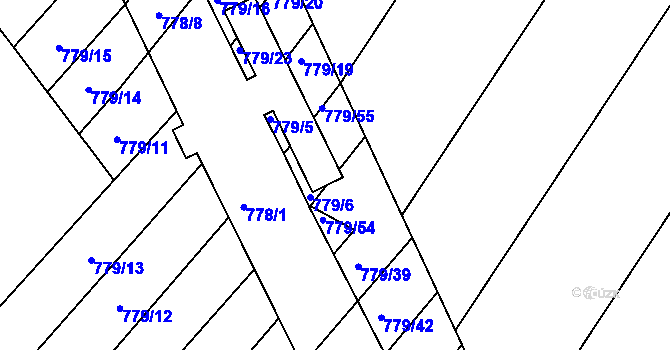 Parcela st. 778/5 v KÚ Příbram na Moravě, Katastrální mapa